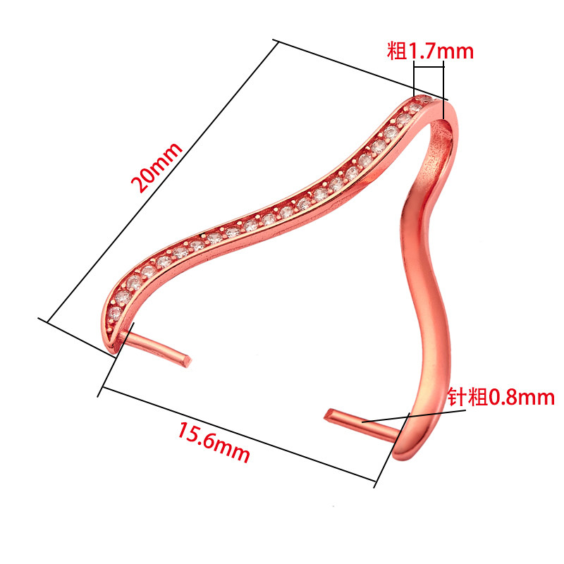 S  LEFT AND RIGHT HORIZONTAL HOLE BUCKLE NECKLACE PENDANT BUCKLE HEAD ACCESSORIES TRANSFER BEAD ROAD ROAD THROUGH COW NOSTRIL CLIP BUCKLE