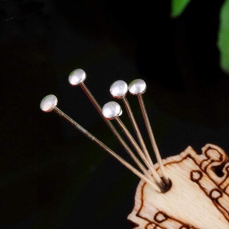 QIHANG S 라운드 볼 헤드 바늘 플랫 헤드 바늘 9 서브 바늘 구형 플랫 9 서브 DIY 수제 재료 액세서리