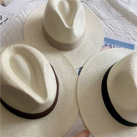 Simple, unisplendour, beige Panamanian hat, summer vacation sun hat, retro top hat thumbnail 5