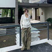 E7Q8 女双拉链高领简约百搭基础小外套 显瘦针织开衫 美式 纯色修身