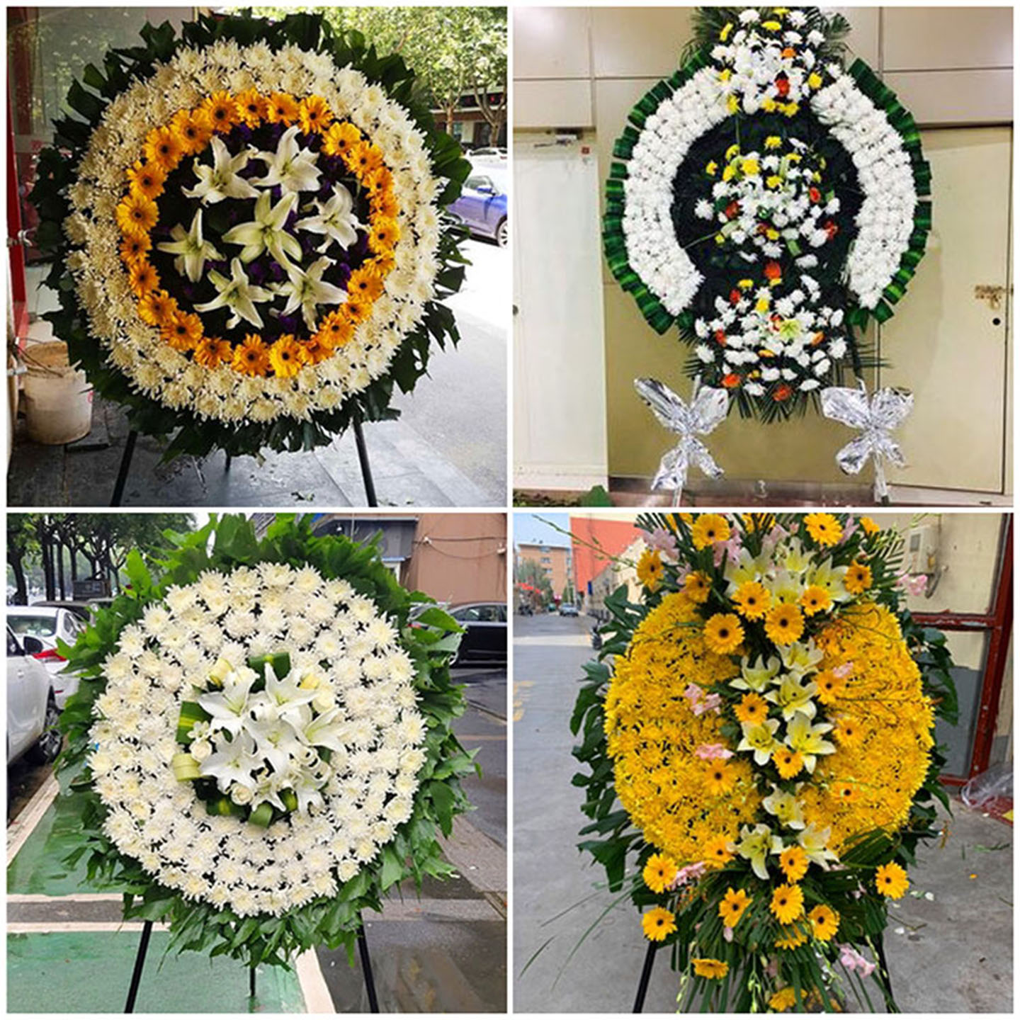 南京雨花台区江宁区鲜花同城配送灵堂殡仪馆白事花圈祭奠丧事花蓝