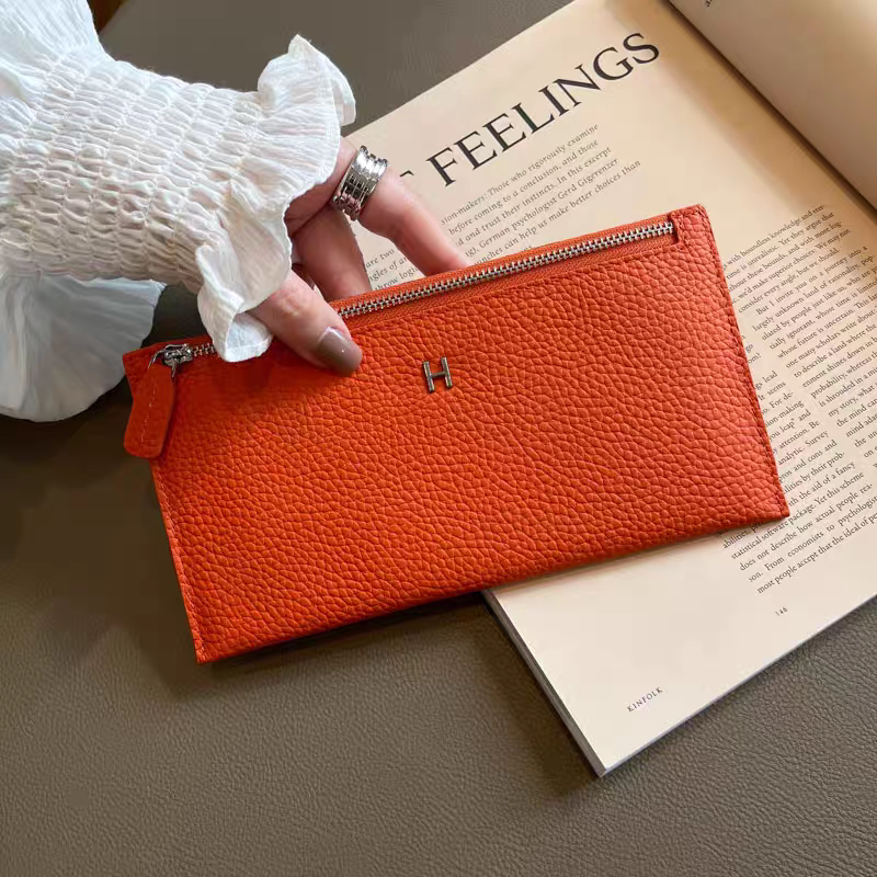 2026新款小众设计高级感头层牛皮长款钱包女时尚百搭手拿包零钱包
