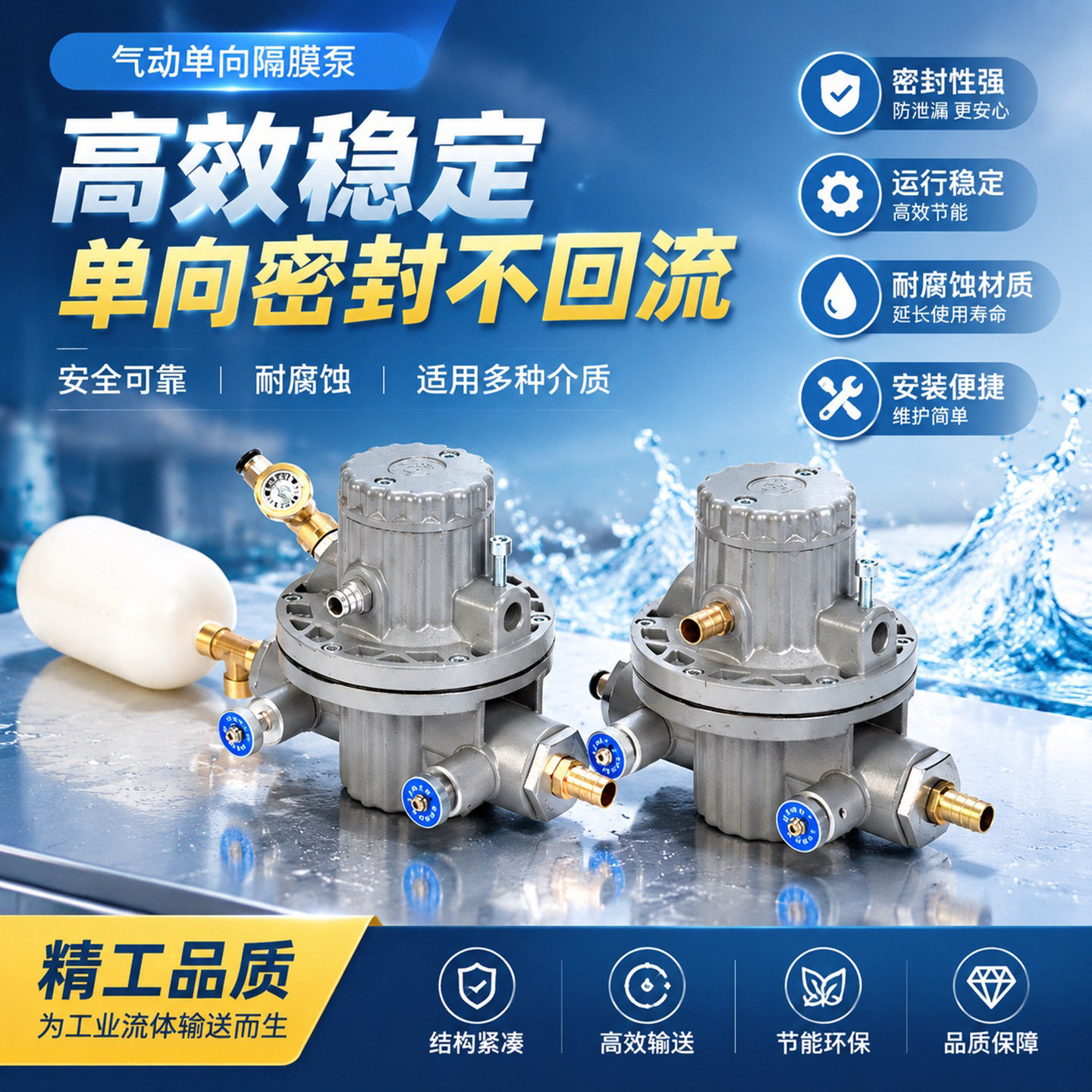 气动单向隔膜泵耐腐蚀溶剂泵