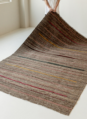 毯游记 伊朗Ayna Kilim进口手工羊毛波斯地毯复古条纹地垫162436