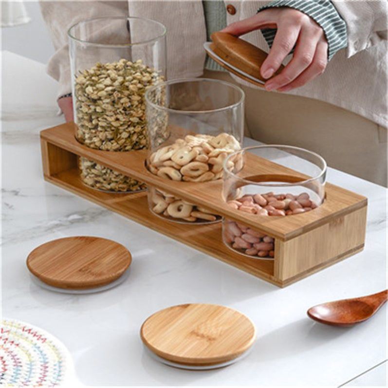 玻璃瓶子密封罐带盖厨房家用透明大号茶叶罐食品杂粮收纳盒储物罐