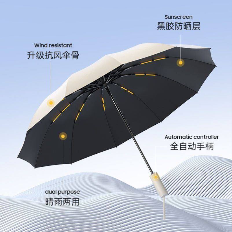 192骨全自动雨伞晴雨双人加固折叠抗风男女遮阳太阳伞防晒工艺伞