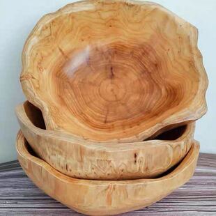 原木水果盘圆形异形实木碗日式木质盘子木碗藏式果盘木盆家用厨房
