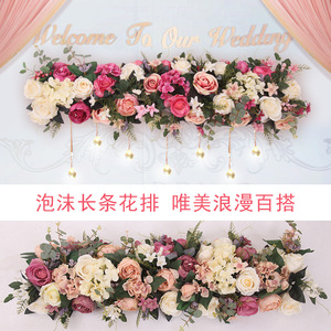 婚庆新款玫瑰花排柜台装饰
