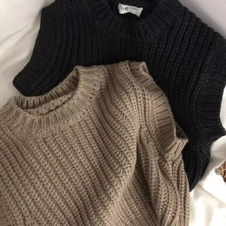 男女童韩版文艺森系针织叠穿马甲