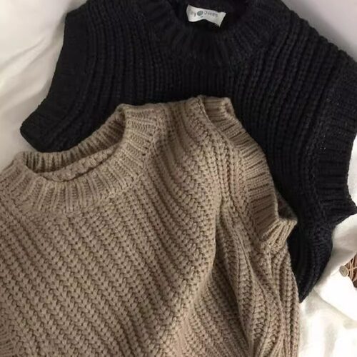 男女童韩版文艺森系针织叠穿马甲