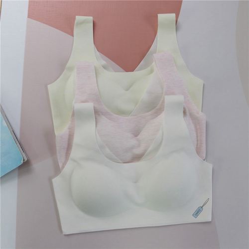 无痕剪裁0束缚 压胶缝合轻薄透气背心式文胸 少女款内衣