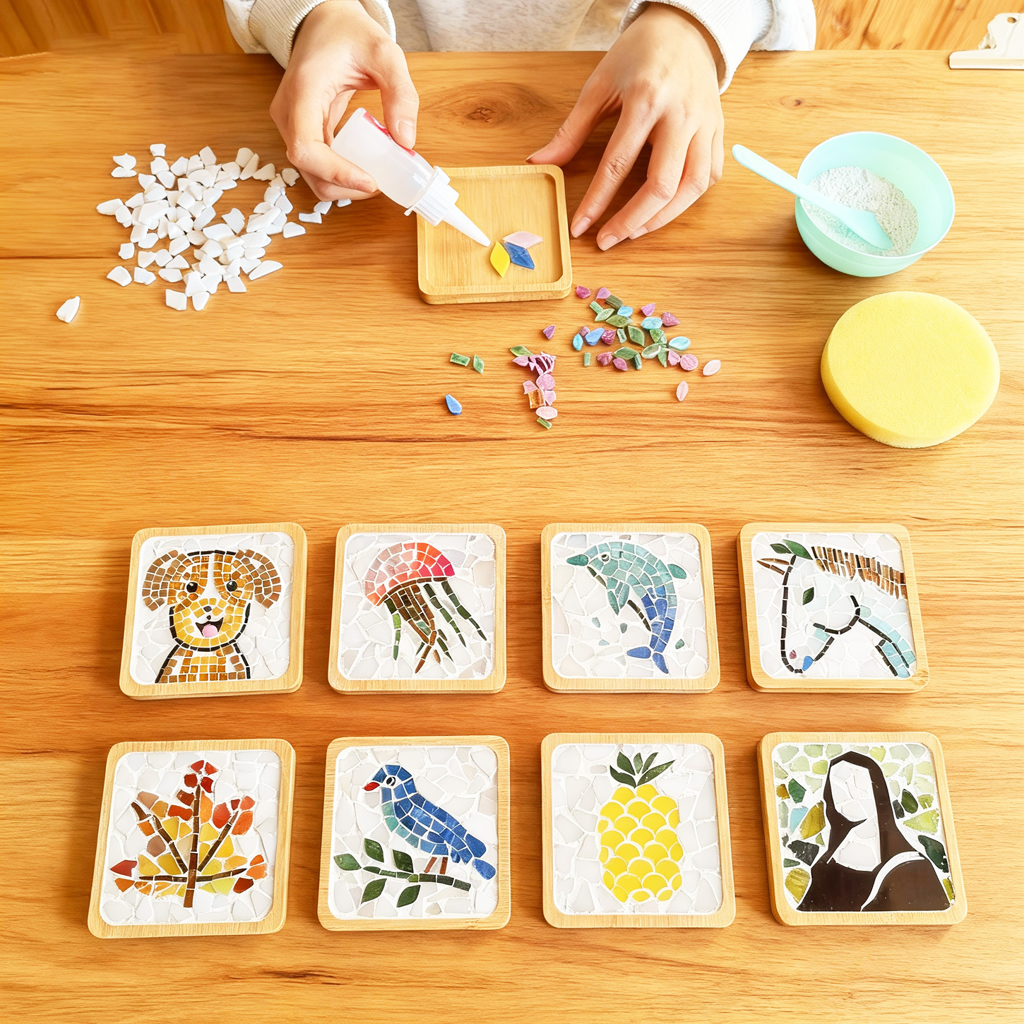 手工diy材料包马赛克创意杯垫工艺品制作手工作品学生儿童自己做
