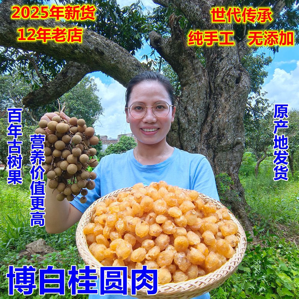广西博白桂圆肉 百年古树桂圆肉野生无核灯笼龙眼肉干货400g包邮