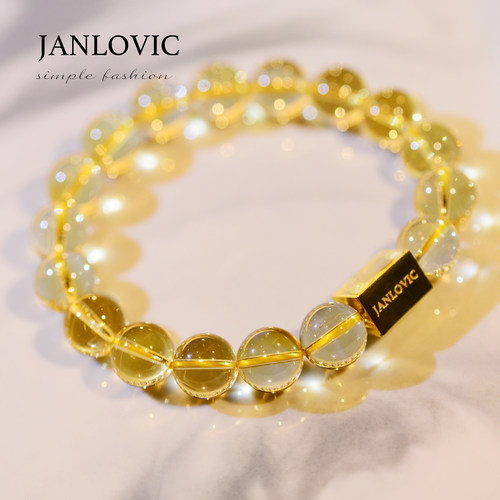 JANLOVIC詹洛维克 天然巴西黄水晶招财转运手串男女情侣款手链