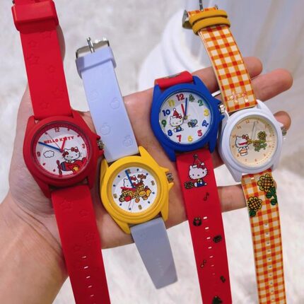 【现货】萌趣三丽鸥HelloKitty童趣时光系列手表盲盒KT猫手办礼物