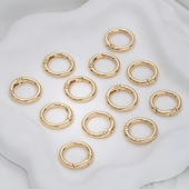 黄铜圆形弹簧扣 纯铜圆环活动开口弹簧圈diy五金女包配件钥匙扣