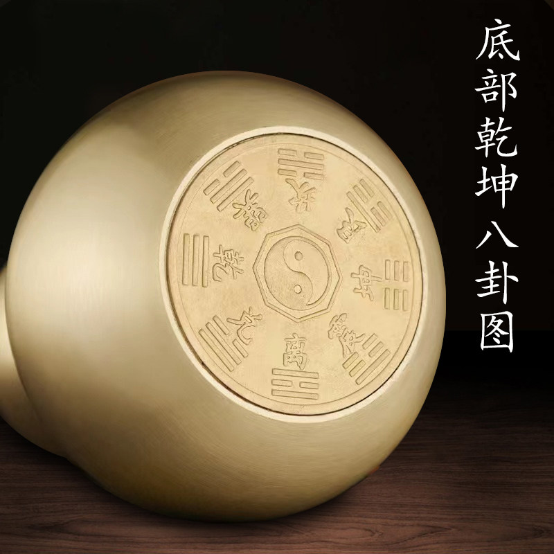 구리 조롱박 순수 구리 장식품 팔괘 펜던트 황동 오픈 커버 중공 홈 거실 사무실 공예품