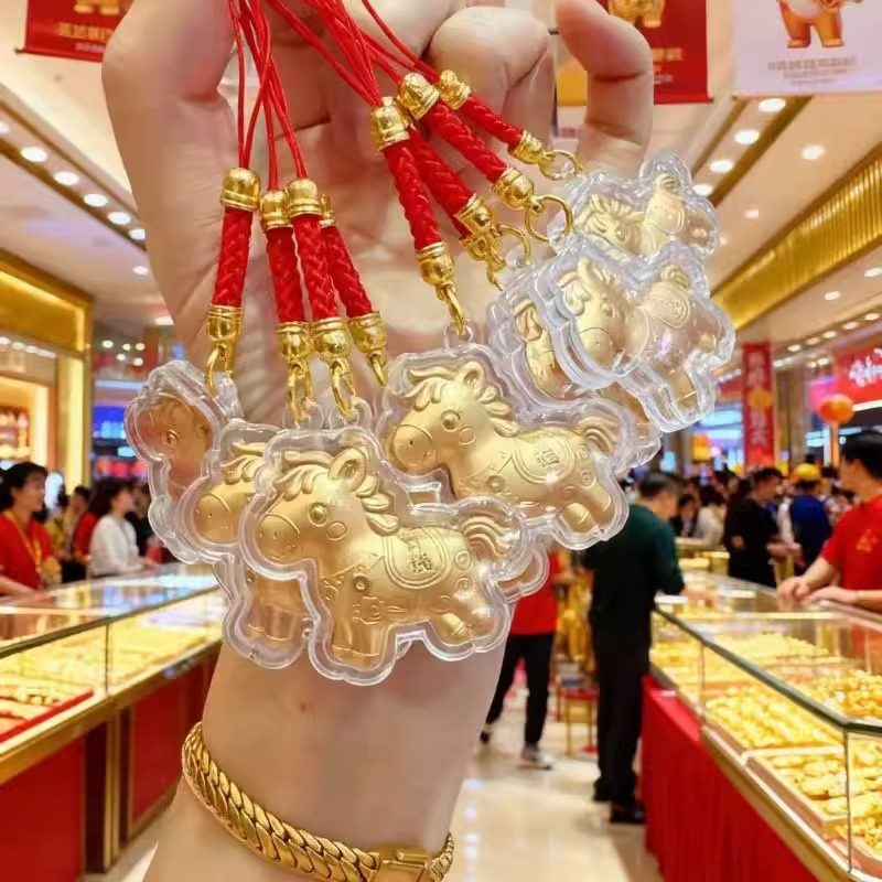 2026年爆款仿金999马上有钱马年卡通小马吊坠包包手机挂件挂饰绳,家居饰品,装饰摆件,淘宝优惠券,粉丝福利购,淘宝优惠卷