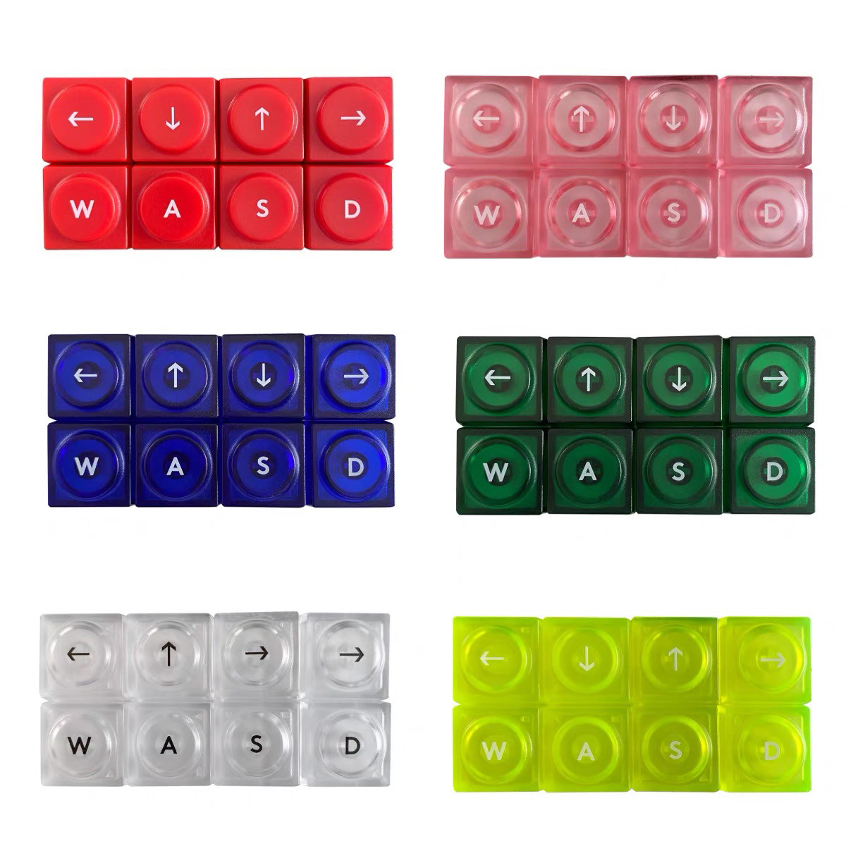 WASD方向键积木键帽透明材质兼容十字轴机械键盘客制化替补键