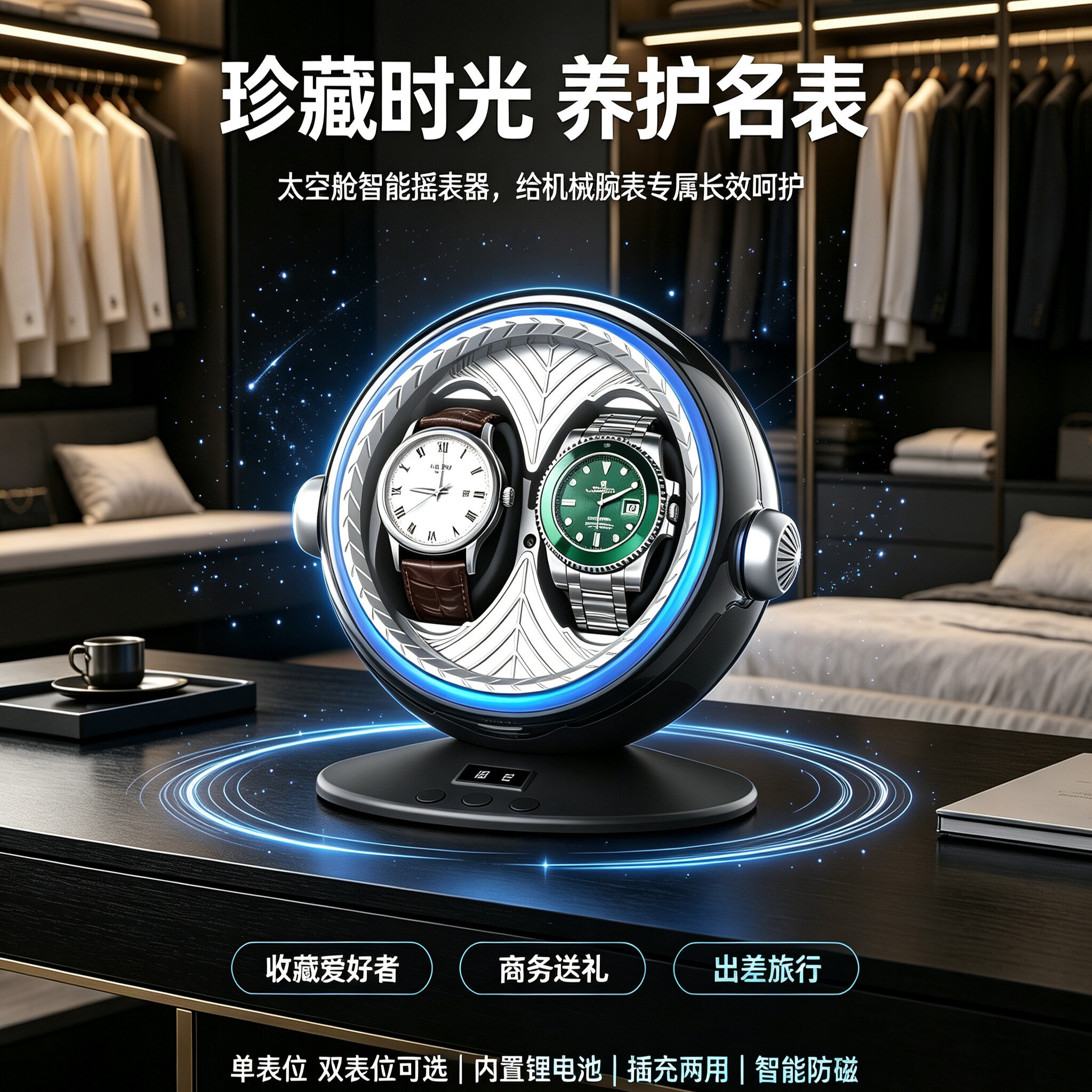 摇表器机械表上链器全自动上链防磁转表器手表上弦器手表收纳盒图片