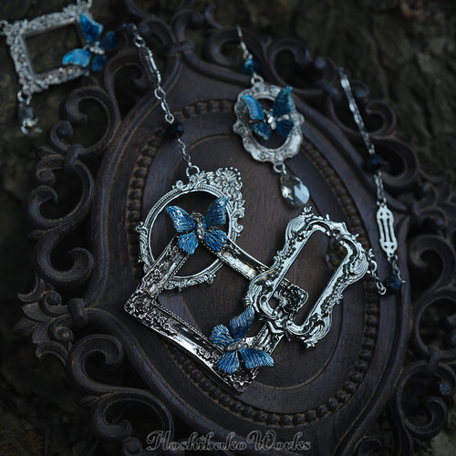 KS星箱设计琉璃蝶项链耳饰戒指