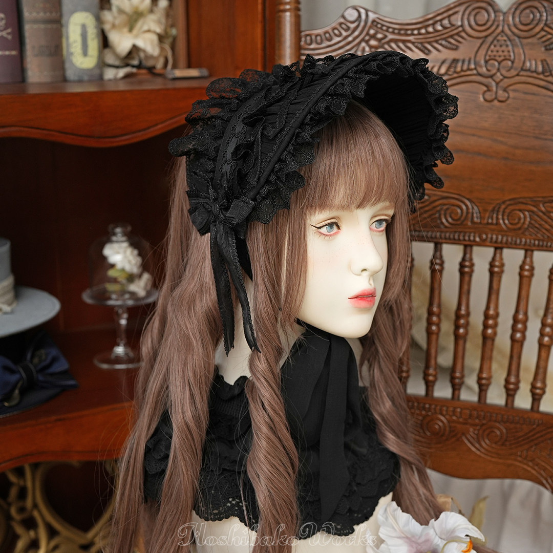 【KS星箱设计】BellSoundEncore·Lolita复古哥特黑白波奈特BNT