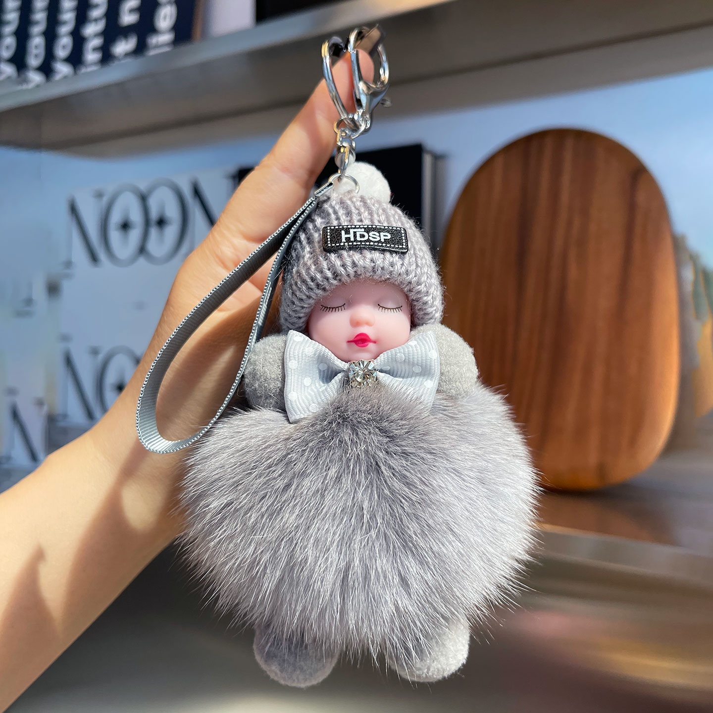 真狐狸毛球娃娃汽车钥匙扣挂件韩国可爱毛绒玩偶公仔女士包包挂饰