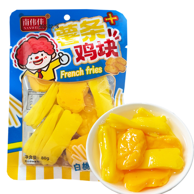 薯条鸡块型果味饮料80克水果捞魔芋椰果拖肥8090后童年怀旧零食