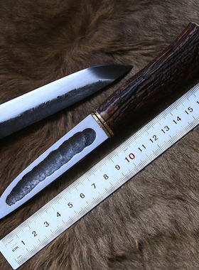 刃物作手工锻打鹿角柄雅库特刀户外刀bc刀野营露营刀求生刀北欧刀