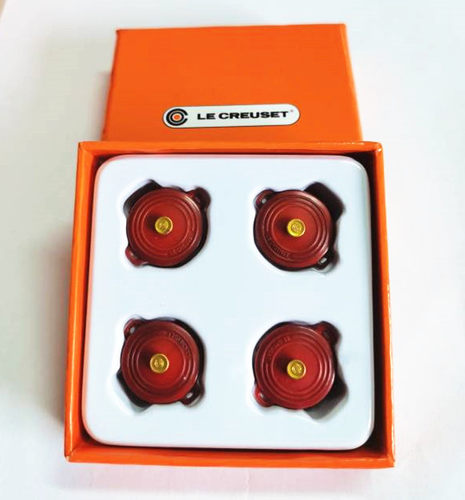 法国LeCreuset酷彩珐琅锅造型圆形扣锅夹锅边夹4件套散货满百包邮