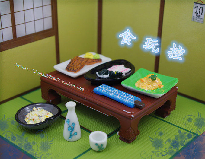 日式食玩 和风日本美食桌手工迷你场景娃娃屋模型diy玩具礼物包邮