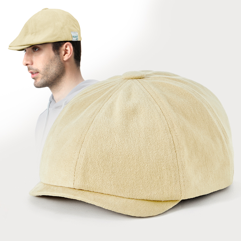 路瓦八角帽春秋纯棉简约弹性封口