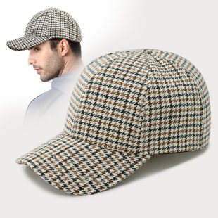 鸭舌帽男女情侣户外个性 出游韩版 潮流 千鸟格纹棒球帽春季 2026新款