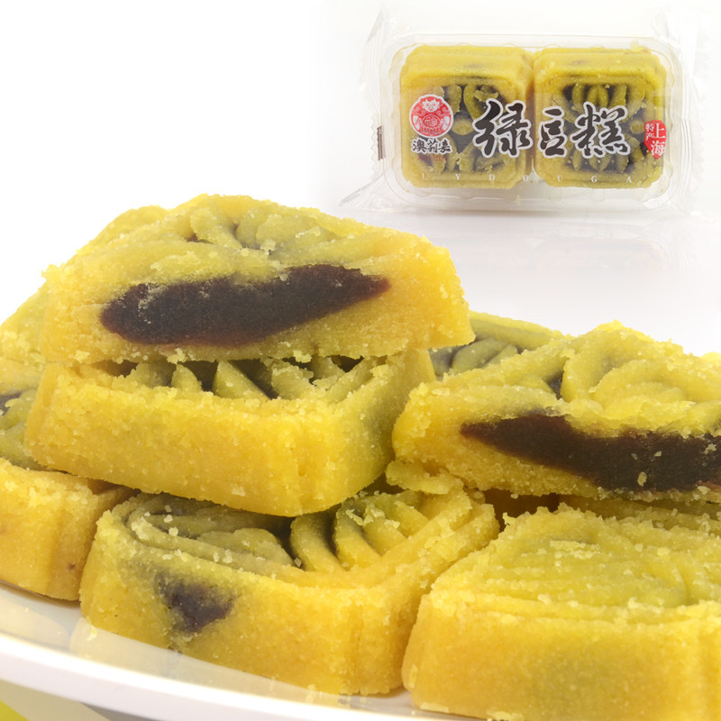 上海特产正宗传统手工糕点老香斋绿豆糕500g 城隍庙点心零食小吃