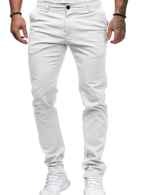 Men s skinny white jeans stretch denim pants long trousers