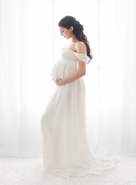 Dress evening dress with halter neck for pregnant women礼服