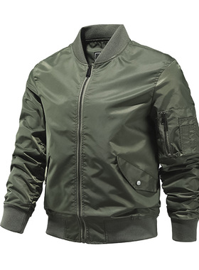 Men autumn winter army green bomber jacket women coat zipper