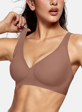 无痕内衣女V领大码文胸 Women Deep V Bralettes Seamless Bras