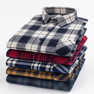 Winter Shirt Men For Cotton Shirts Clothes Mens Fleece Plaid