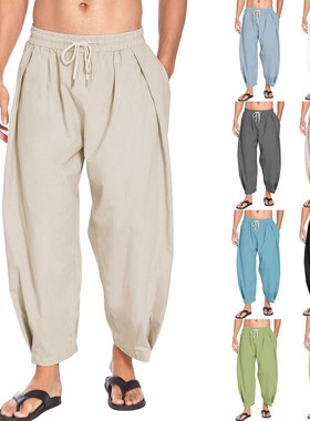 Men's Harlan pants casual loose beach yoga trousers 七分裤男