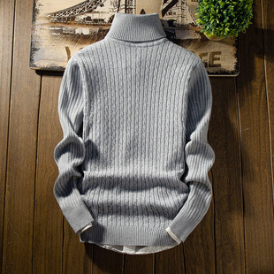 Pullover Turtle Jumper Sweater White Winter Men Male Neck