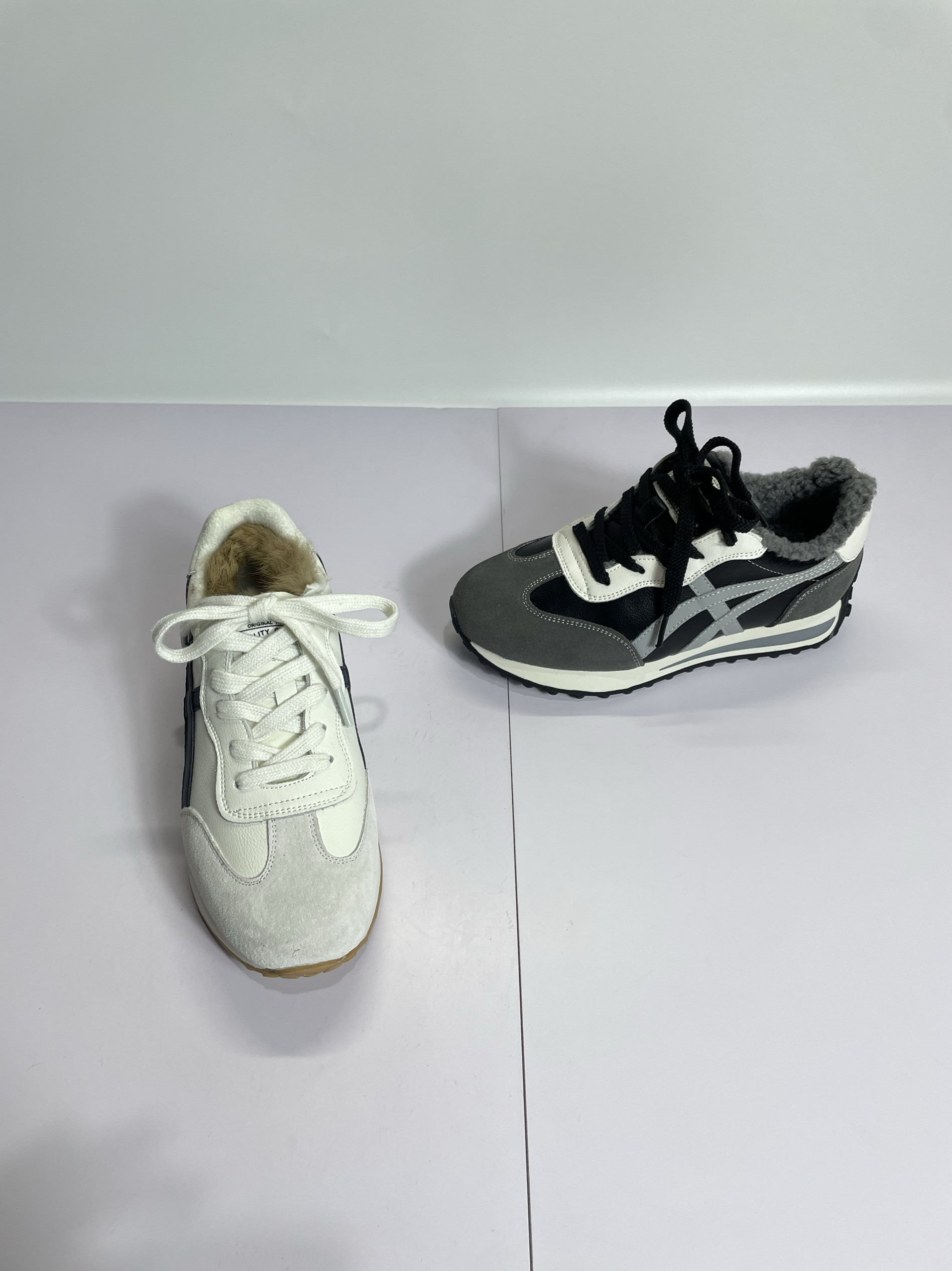 2024潮流女鞋秋冬款平底德训鞋真皮休闲鞋系带薄绒软底防滑低帮鞋,女鞋,棉鞋,淘宝优惠券,粉丝福利购,淘宝优惠卷