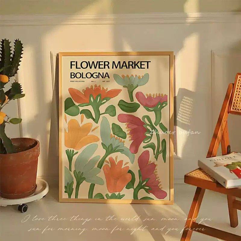 Flowers韩系小清新装饰画ins风北欧摆画花卉客厅落地壁画卧室挂画