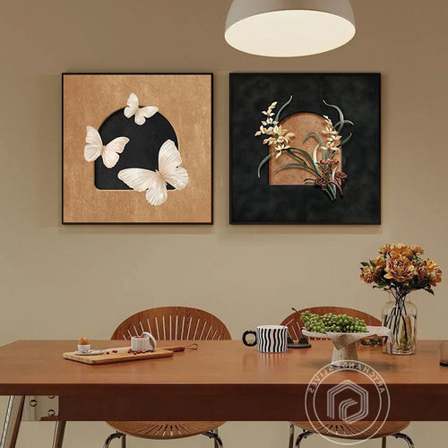 法式中古风餐厅组合装饰画复古厅餐桌高级感挂画客厅卧室饭厅画