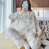 产后哺乳衣孕期可穿莫代月子服家居套装 长裤 长袖 翻领开衫