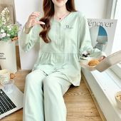 月子服哺乳孕妇睡衣居家服A类 莫代尔冰丝螺纹抽条夏薄款 春季 新款