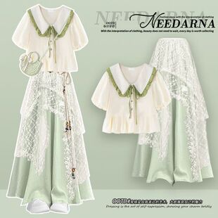 云南旅游穿搭森系绿色连衣裙初夏季 多巴胺波西米亚独特漂亮小裙子