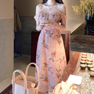 复古吊带碎花连衣裙女夏季 新中式 国风优雅气质纯欲性感女人味