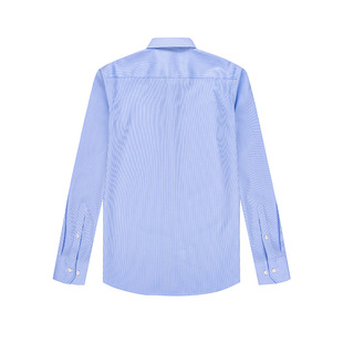 DP成衣免烫100支双 商务职业正装 棉衬衫 长袖 条纹蓝衬衣 男士