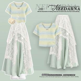 巨好看 多巴胺薄荷曼波绿色裙 海边度假波西米亚连衣裙子2025夏季